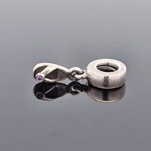 Pandora 925 Sterling Silver Purple Crystal Flip Flop Sandal Charm
